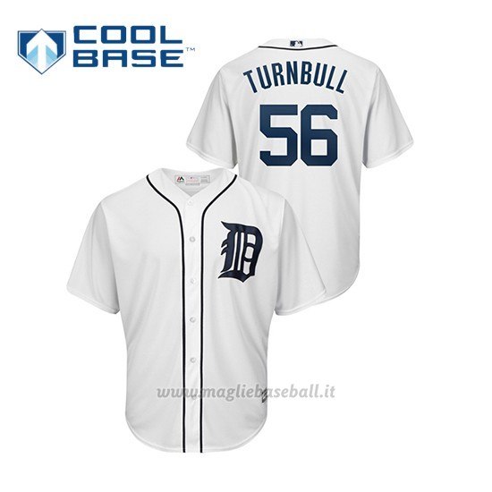 Maglia Baseball Uomo Detroit Tigers 57 Spencer Turnbull Cool Base Bianco